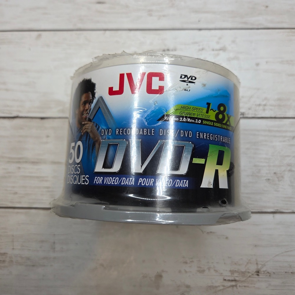 JVC VD-R47EU50 DVD-R Recordable Discs 50 Pack 4.7GB 120min 8x Spindle New